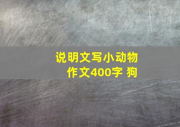 说明文写小动物作文400字 狗